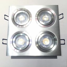 Spot Embutido De Techo Aluminio Para Dicroica X4 Apto Led