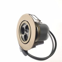 Spot Embutido De Led Dorado 3x1w Alta Potencia Blanco Calido