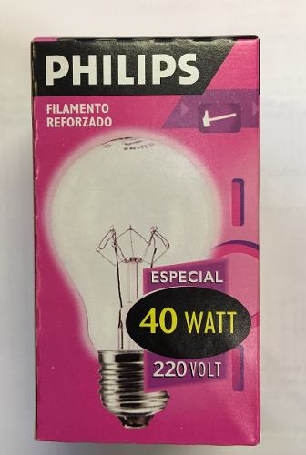 Lámpara Philips 40w 220v Rosca Comun E27 Filamento Reforzado