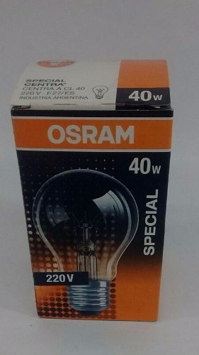 Lámpara Osram 40w 220v Rosca Comun E27 Filamento Reforzado E