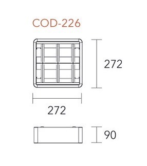 Aplique Cuadrado Lucciola Evoluzzione 2x26w