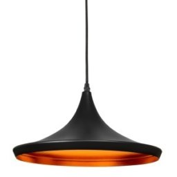 Colgante Minimal Cóncava Negro E27 Apto Led