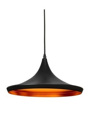 Colgante Minimal Cóncava Negro E27 Apto Led