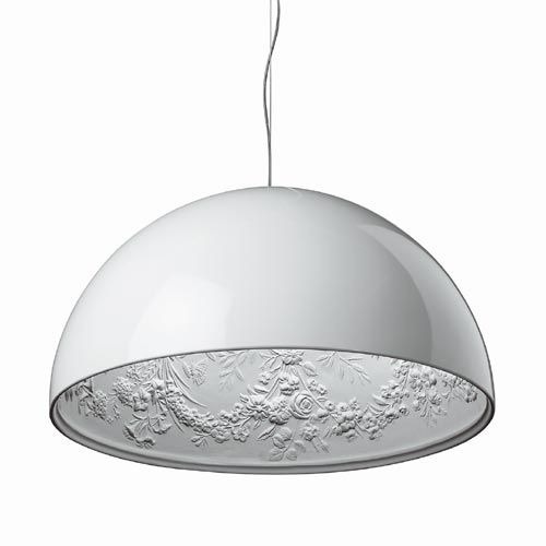 Lámpara Colgante Blanco Con Moldura Interior Diametro 90cm